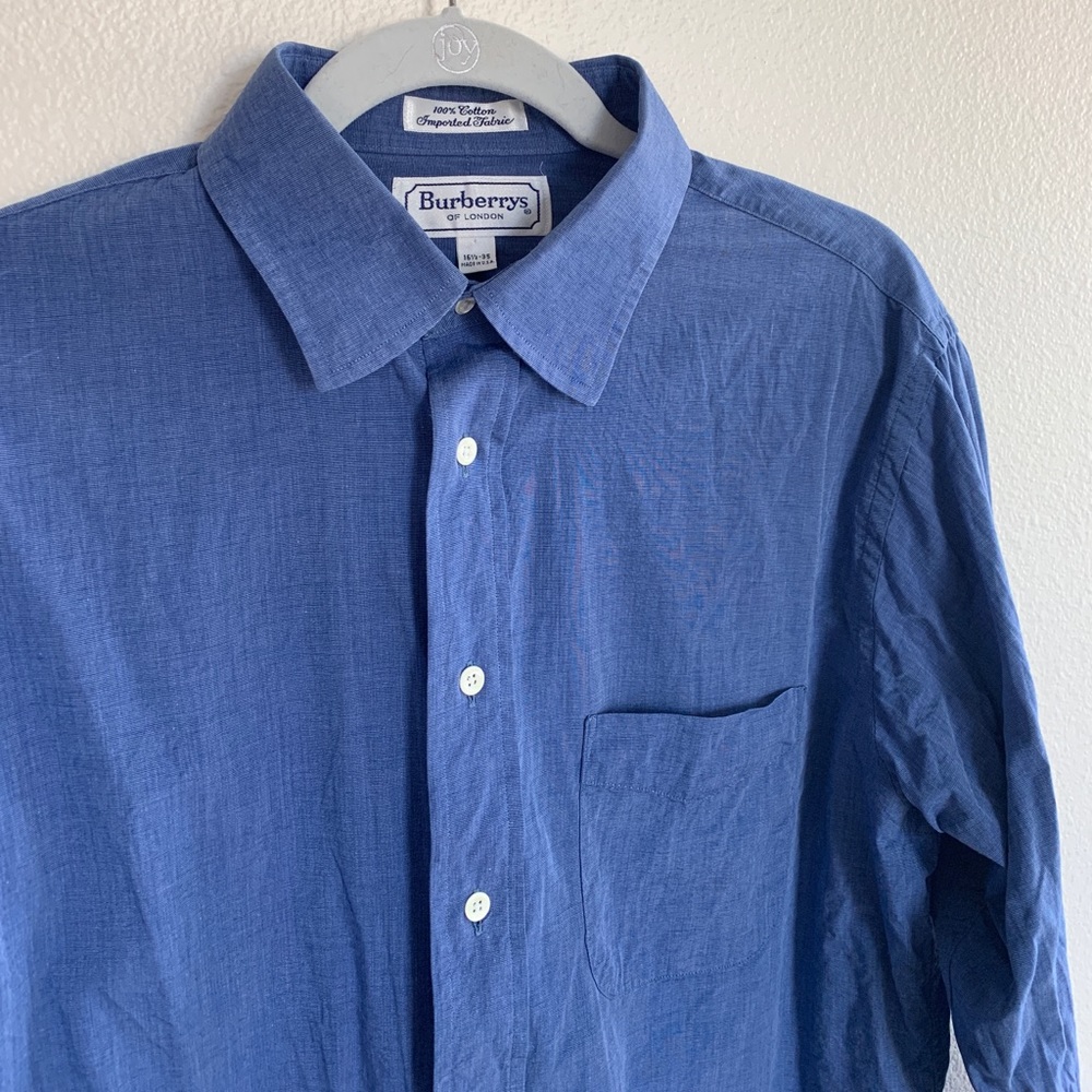 16.5/35 Burberry Blue French Cuff Dress Shirt